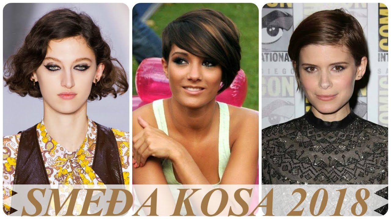 Zenske kratke frizure smeđa boja kose 2018