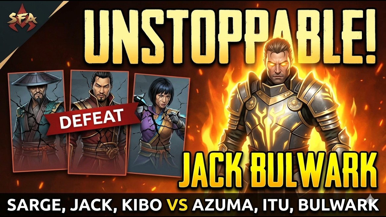 JACK BULWARK IS UNSTOPPABLE! 🛡️ Azuma, Itu vs Sarge, Jack & Kibo | Shadow Fight 4 Arena Gameplay