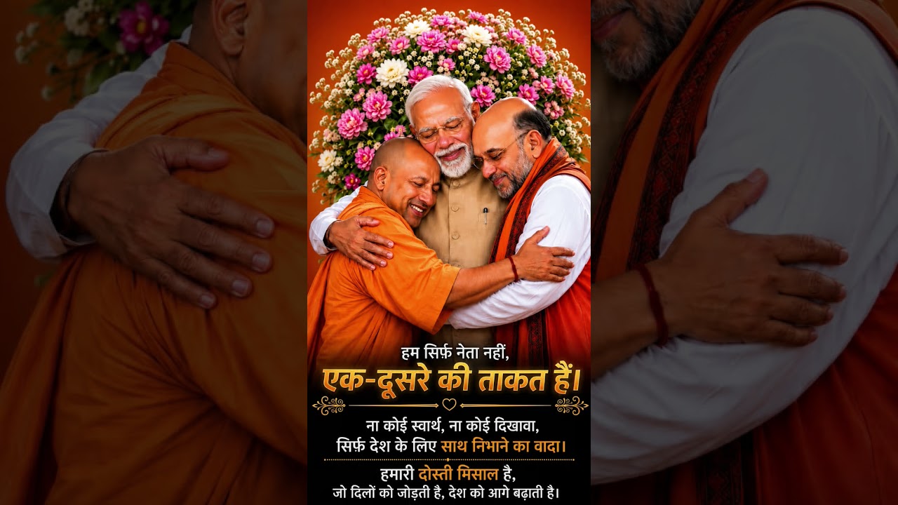 Narendra Modi Yogi Adityanath amit shah gale milte emotional #shorts #viral #narendramodi #dosti