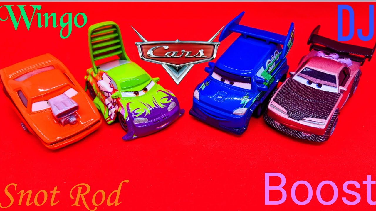 Mattel Disney Pixar Cars Литые тюнеры Boost, DJ, Wingo и Snot Rod
