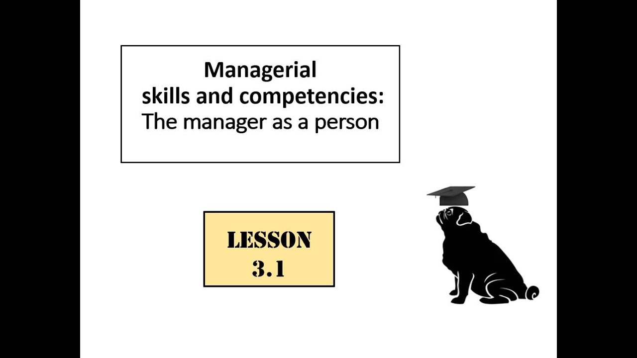 3.1  The manager as a person.