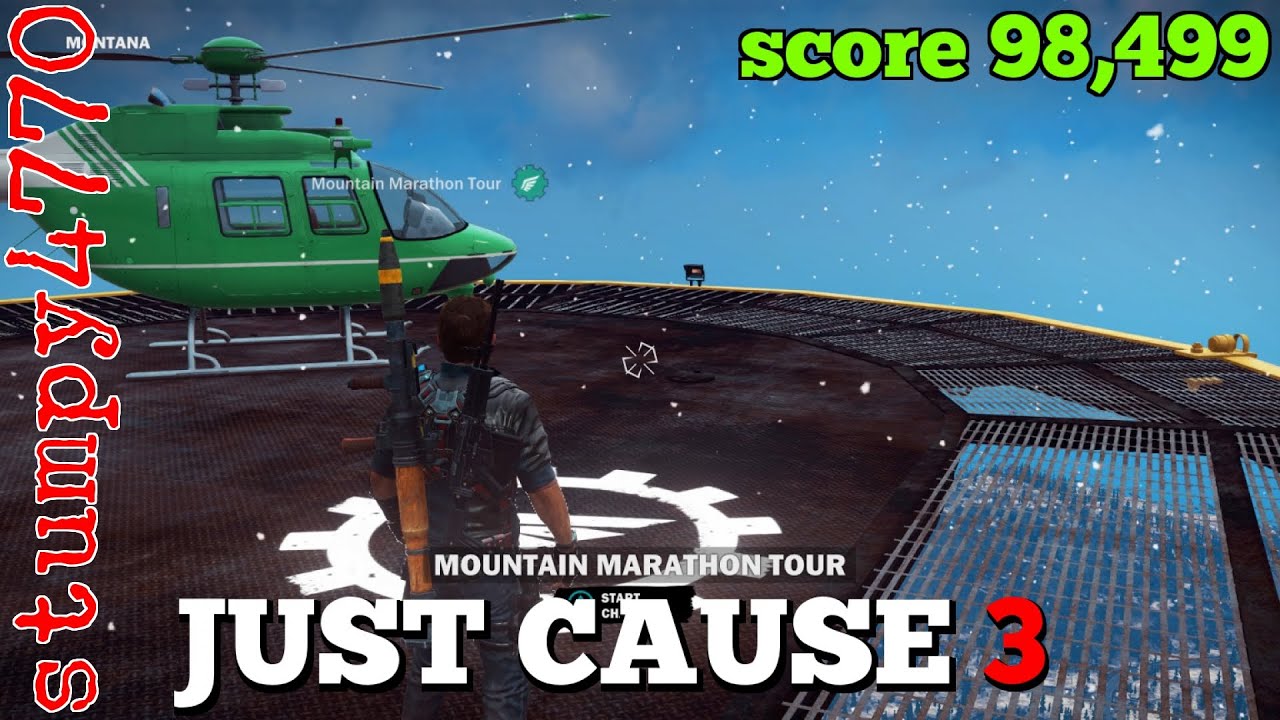 Just Cause 3: Mountain Marathon Tour, 100% Perfect Run. 98,499 score (No Air Brakes/Grapple)