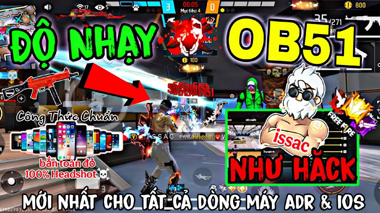Free Fire || Độ Nhạy OB51 K&eacute;o T&acirc;m Oppo, Vivo, Redmi, Iphone,Samsung...C&ocirc;ng Thức Chuẩn To&agrave;n Headshot🦂