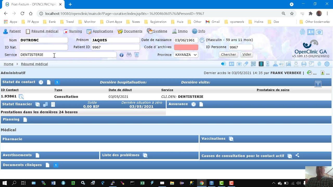 Enregistrement de documents cliniques dans OpenClinic GA
