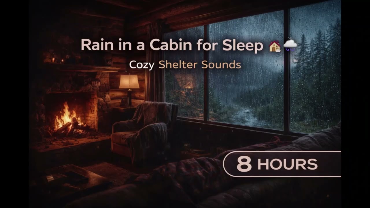 Rain in a Cabin for Sleep 🏡🌧️ | Cozy Shelter Sounds (8 Hours)