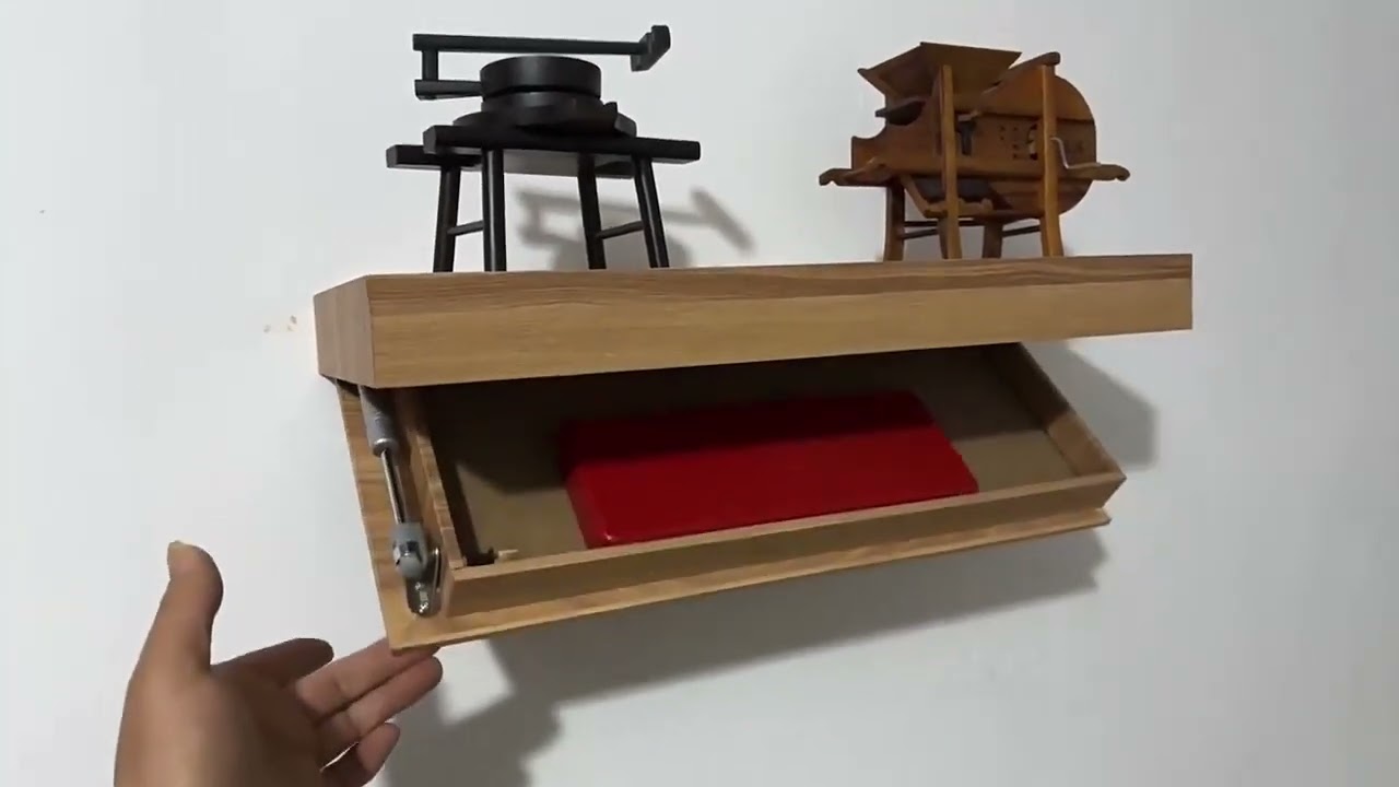 Hidden Shelf with Secret Compartment - Floating Wall Shelf with Concealed Storage