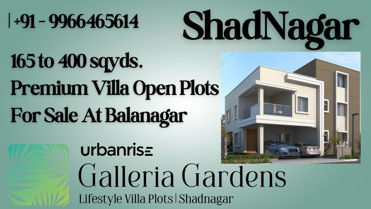 Urbanrise Galleria Gardens | Luxury Villa Open Plots For Sale | Balanagar, Shadnagar #villaplots