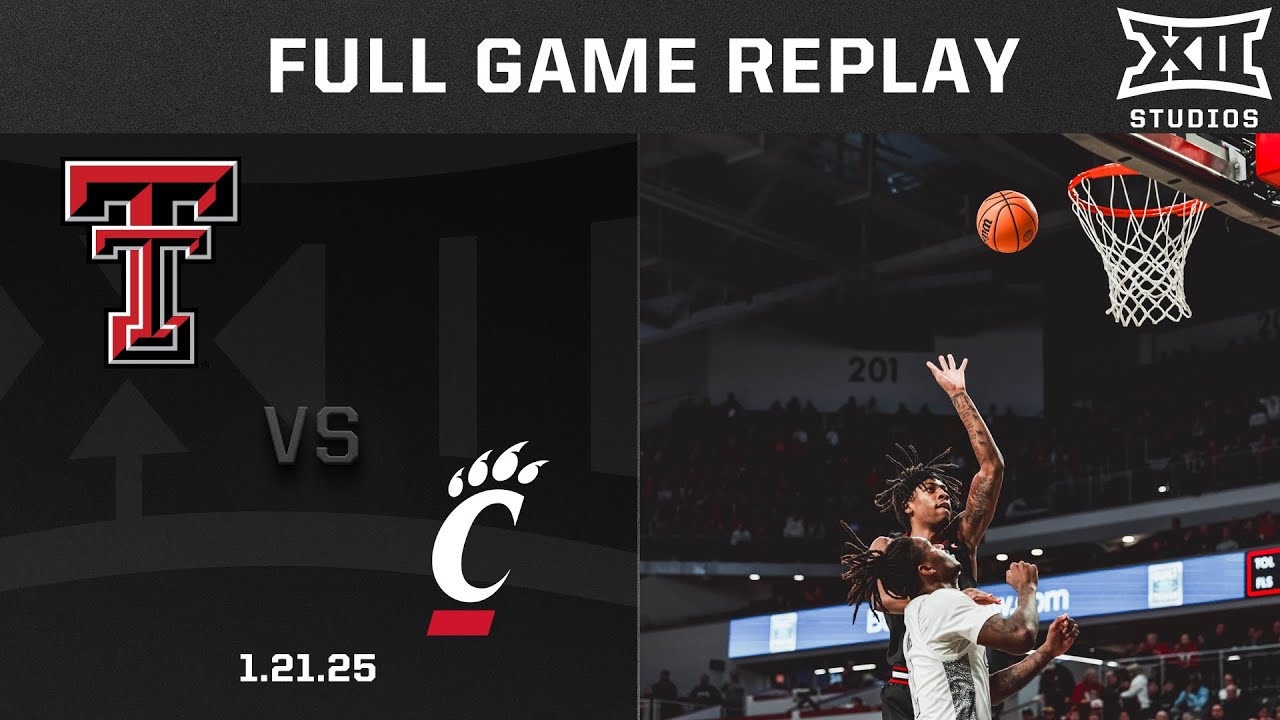 Texas Tech vs. Cincinnati (1.21.25) Full Game Replay | 2024-25 Big 12 Men's Basketball
