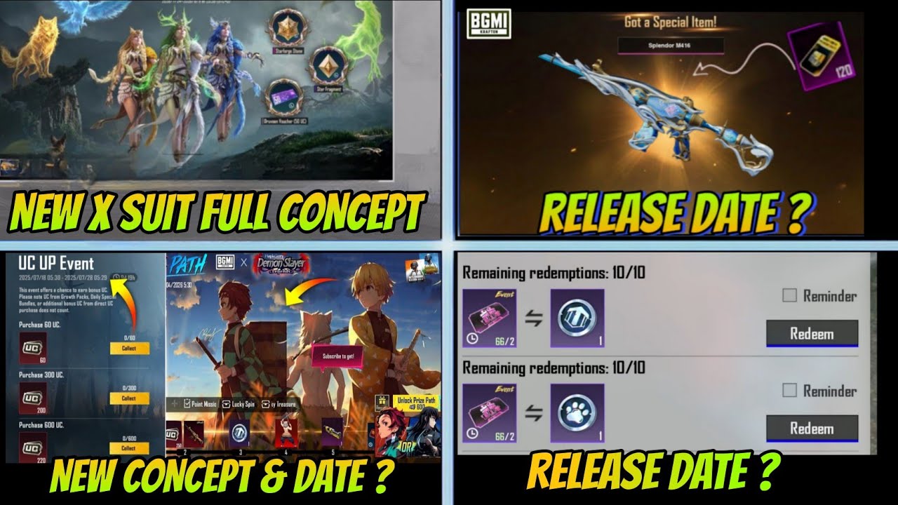 BGMI 4.6 😱 NEXT PRIZE PATH & NEXT UC UP EVENT / TIDAL M416 & DRUVAEN X-SUIT  CONCEPT & RELEASE DATE