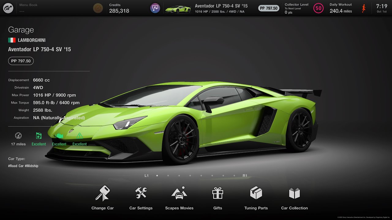 [Gran Turismo 7] Aventador LP750 4 SV full power race tune