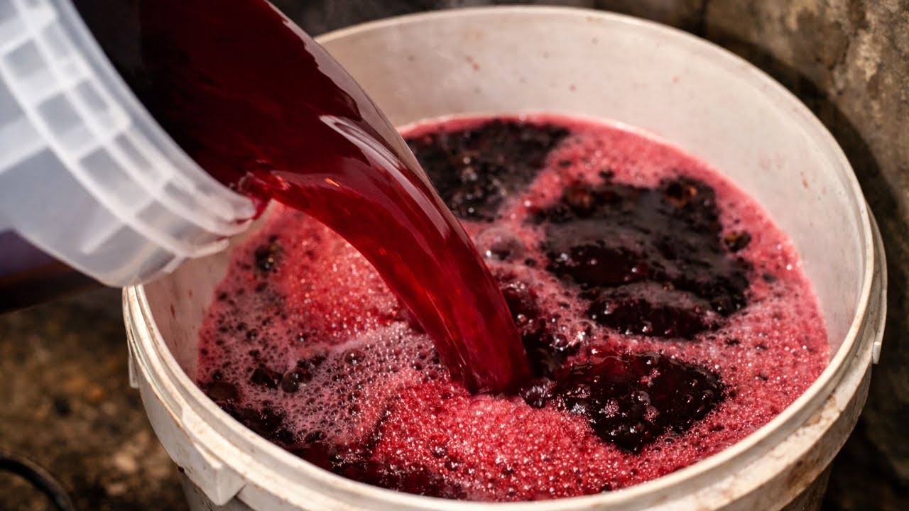 ASMR — MAKING HOMEMADE WINE FROM FRESH GRAPES (NO TALKING, REAL SOUNDS)