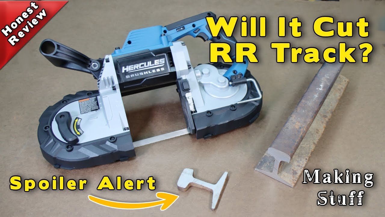 Harbor Freight Band Saw Review - Hercules 20V Cordless Deep Cut - Will It Cut RR Track?