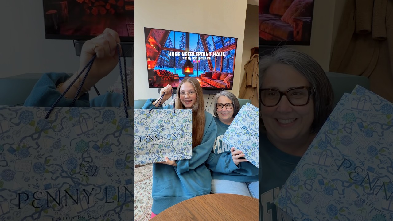HUGE NEEDLEPOINT HAUL | penny linn🩵#needlepoint#haul#unboxing#shopping#stitchmail#fyp#foryou#cute