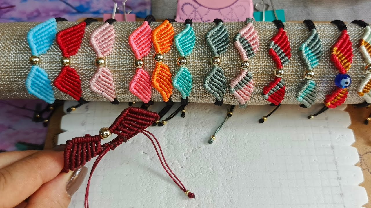Cómo hacer una Pulsera de Macrame  / alas de angel  #diy #tutorial #pasoapaso
