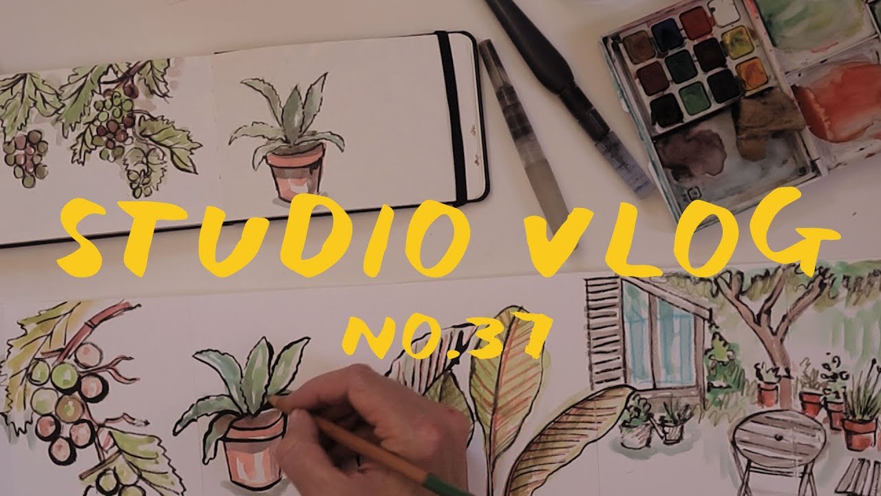 Studio VLOG 37 | Preparing an art workshop | Painting plants | Mel Chadwick