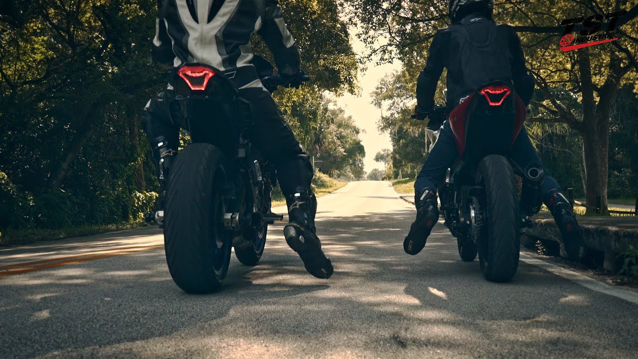 Программируемый интегрированный задний фонарь Yamaha R3 и FZ-07 — видео от TST Industries