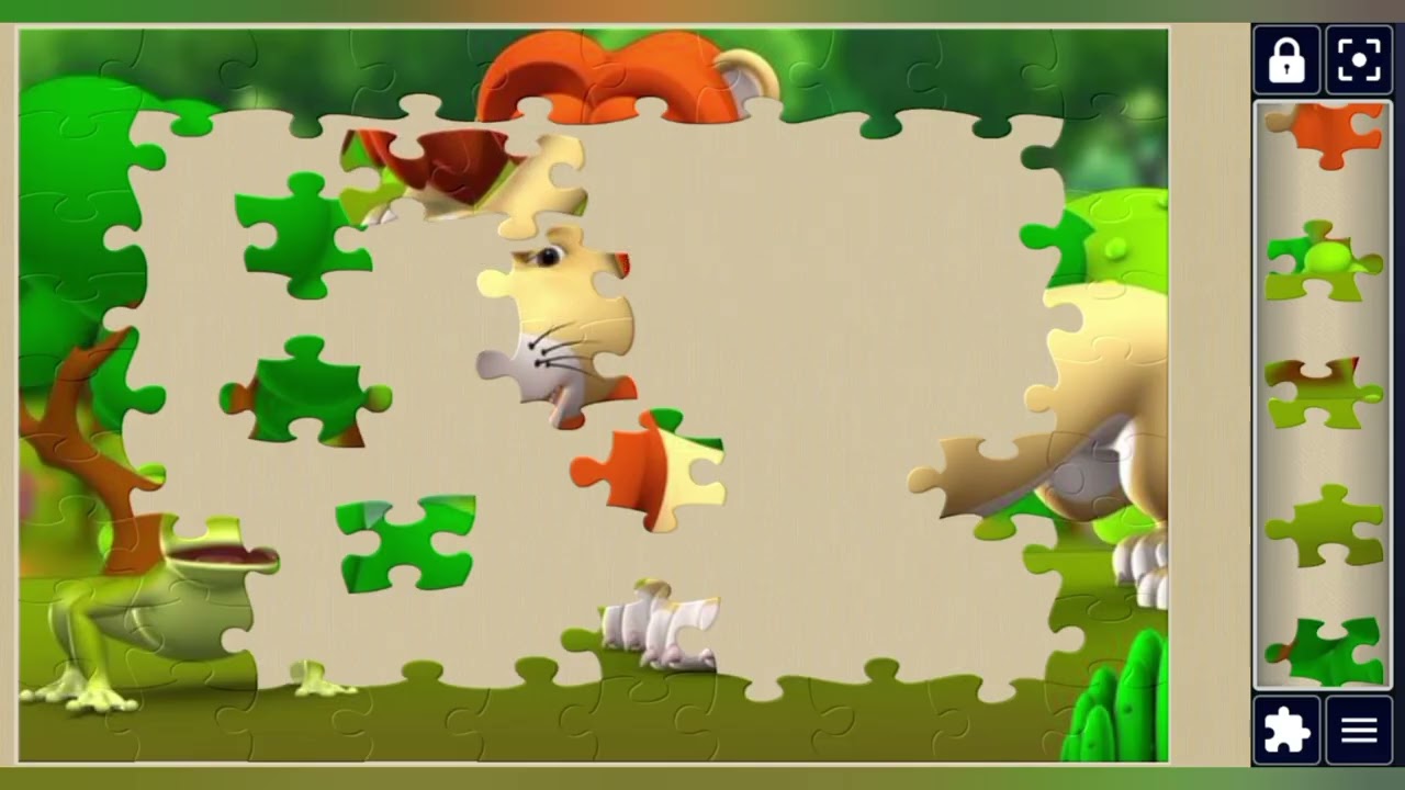 Lion King 👑 🦁 & Intelligent Frog 🐸 jigsaw puzzle 🧩//@jigsawart4512