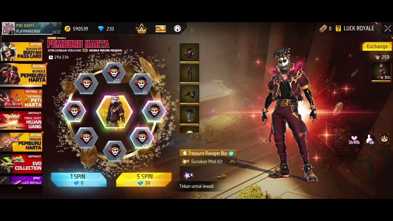 SPIN BUNDLE FACE JOKER V2, HABIS BERAPA DIAMOND + TANPA TRIK AUTO MANTAP