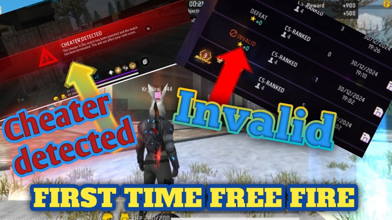 Cheater detected and Invalid match in first time with me || Free Fire Max || #freefire #trending