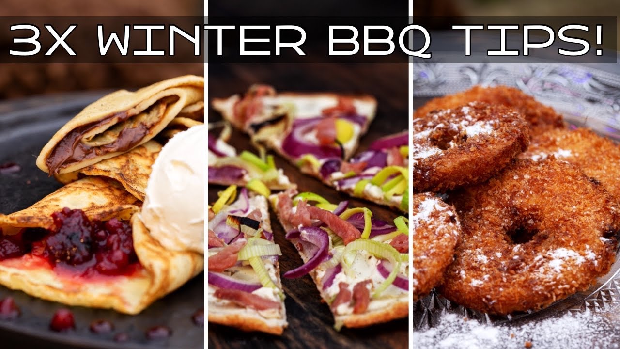 3 waanzinnige WINTER BBQ recepten! Tip voor Flammkuchen, appelbeignets en crepes