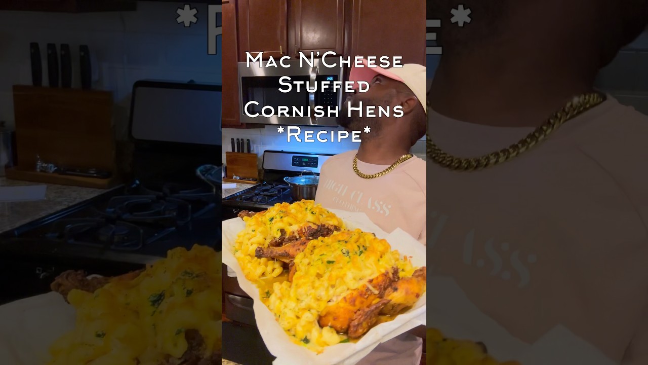 Cornish Hens stuffed with creamy Mac N&rsquo;Cheese 🧀🔥 Comfort food turned gourmet! #shorts