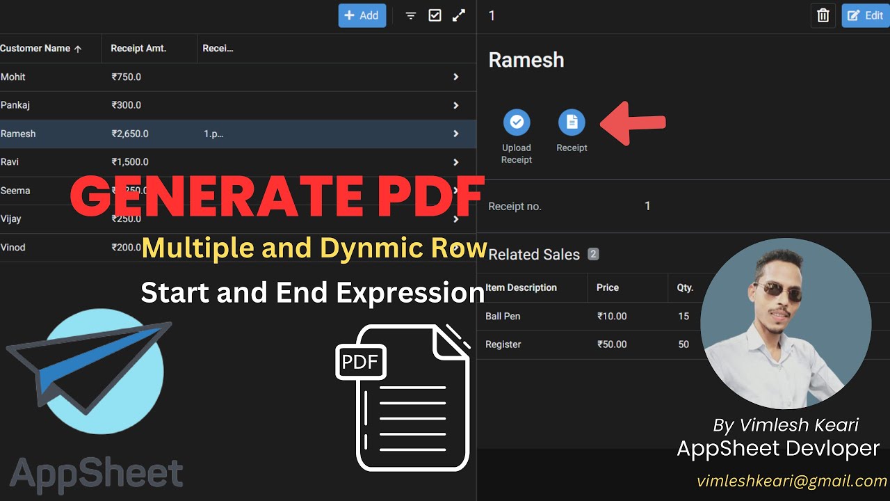 How To Generate PDF In Appsheet  with Multiple Row Printing