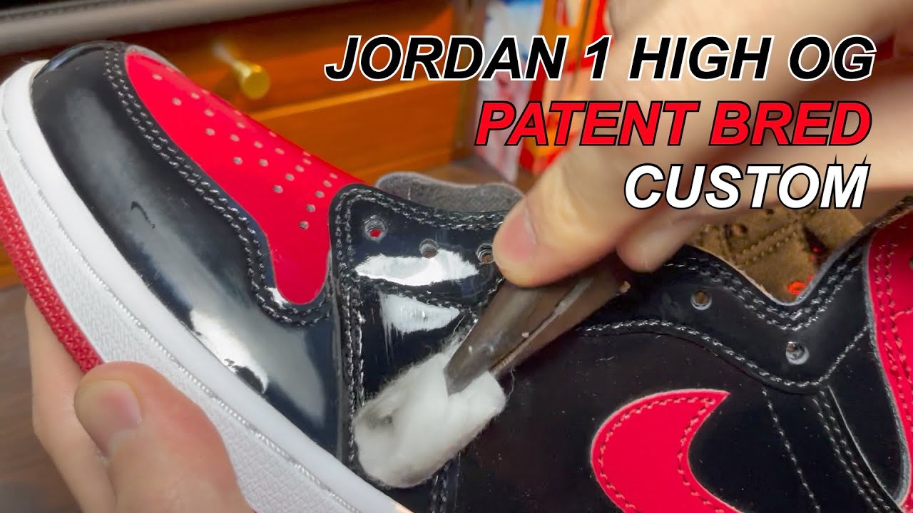 조던1 페이던트 브레드 에나멜 광 제거 커스텀 [Shoes custom]
