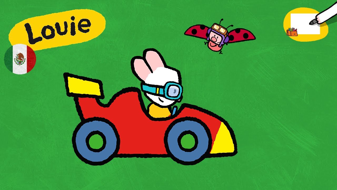 🇲🇽 🇨🇴 🇦🇷 Louie, dibújame 🎨✐ Aprende a dibujar un carro | Para niños ⬇️⬇️⬇️ Más
