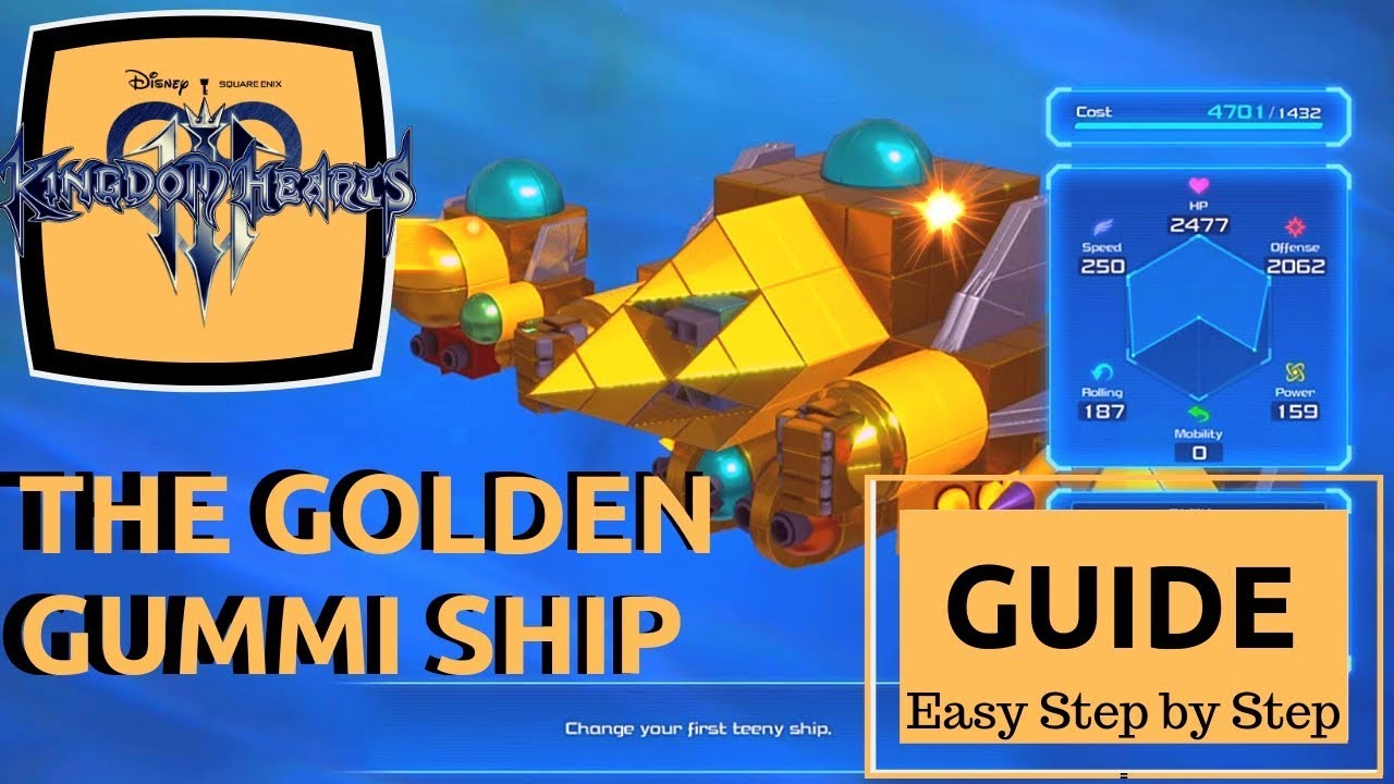 Kingdom Hearts 3 Golden Gummi ship | Guide to get the Golden Highwind