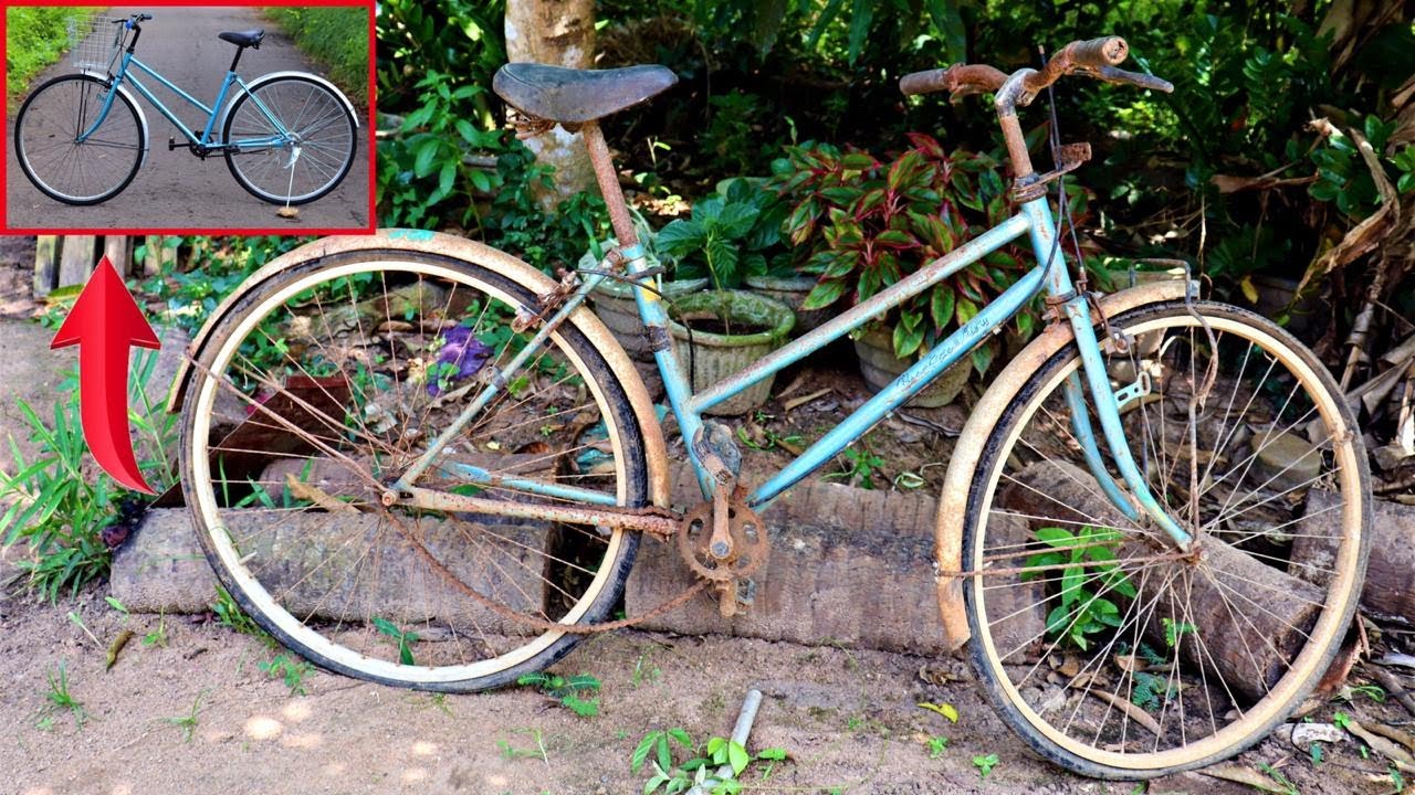 Old and Rusted Women's Bicycle Full Restoration
