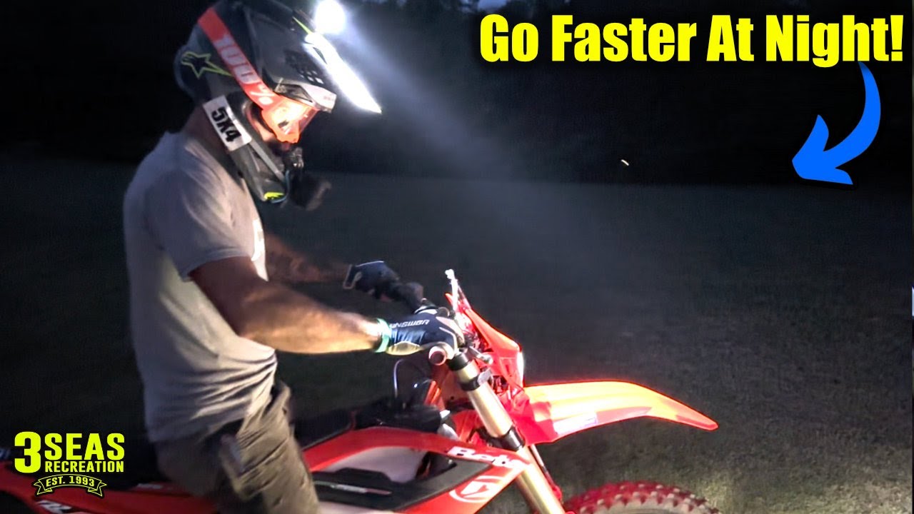 The best dirt bike helmet / headlight combo for riding at night! Task Racing & Cyclops LED Bulb