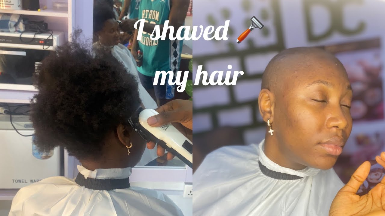 The big chop natural hair to bald |Watch my hair transformation cut  💇‍♀️ skin cut