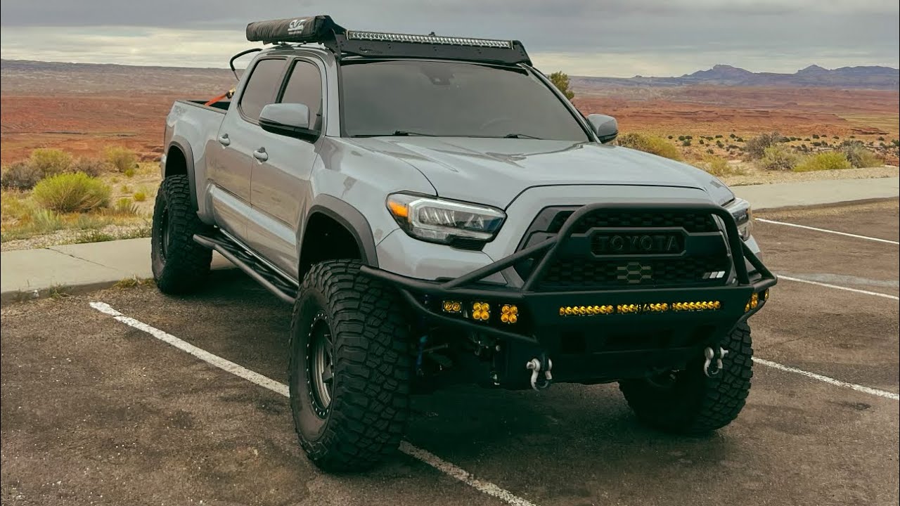 MODIFICATIONS UPDATE FOR 2024! 3RD GEN TACOMA WITH KINGS SUSPENSION, BAJA LIGHTS, STEEL BUMPER!