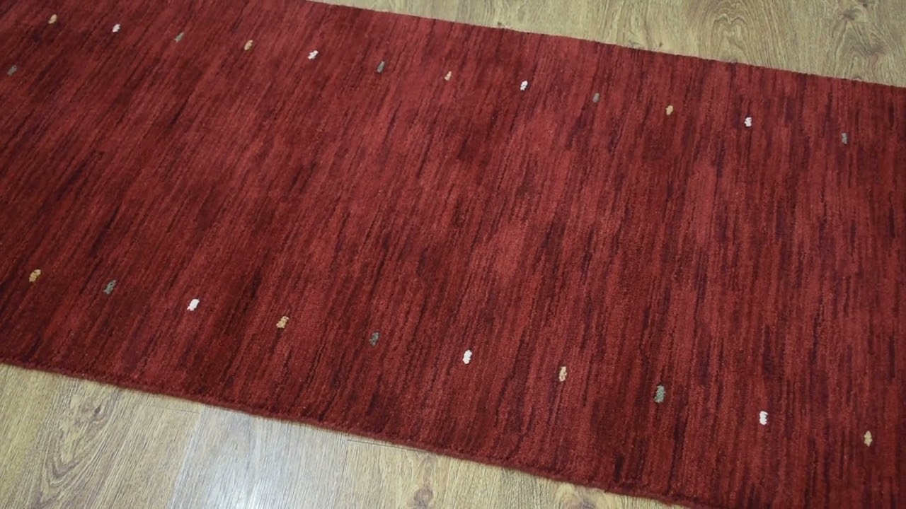 Hand Knotted Loom Wool 2'6''x10' Runner Area Rug Contemporary Red L00102