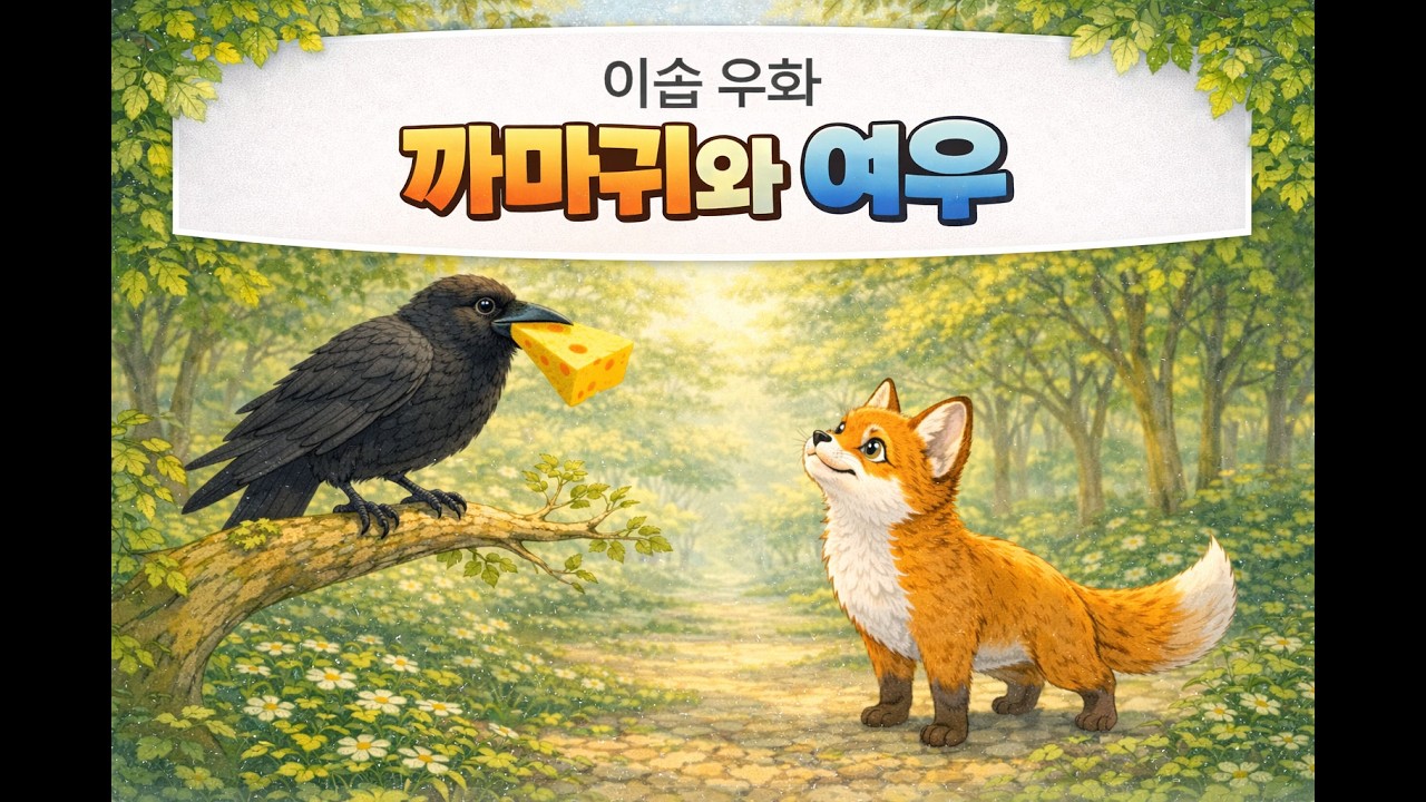 구연 동화 | 까마귀가 입에 문 맛있는 치즈?! - 여우의 달콤한 거짓말에 속지 마세요! (이솝우화) - 엄마 목소리 동화