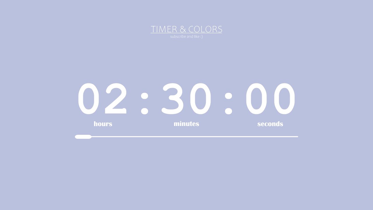 ⏱ 2.5 Hour Timer / Bluish Gray Screen 🌊 / Countdown + Progress Bar