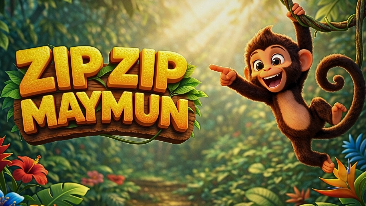 ZIP ZIP MAYMUN 🐒 En Pop&uuml;ler Hayvan Şarkıları (3D Animasyon) 🐵🍌RİMİYO TV &Ccedil;ocuk Şarkıları ✨