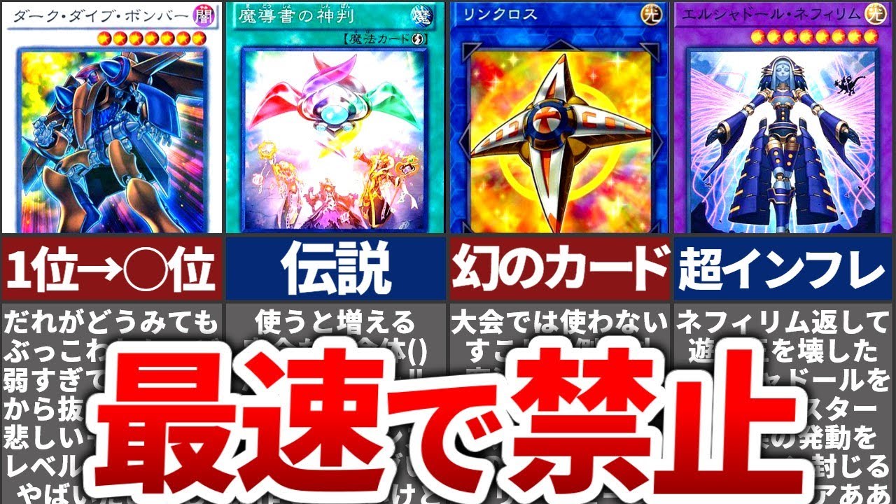 【遊戯王】史上最速で禁止されたぶっ壊れカードTOP21