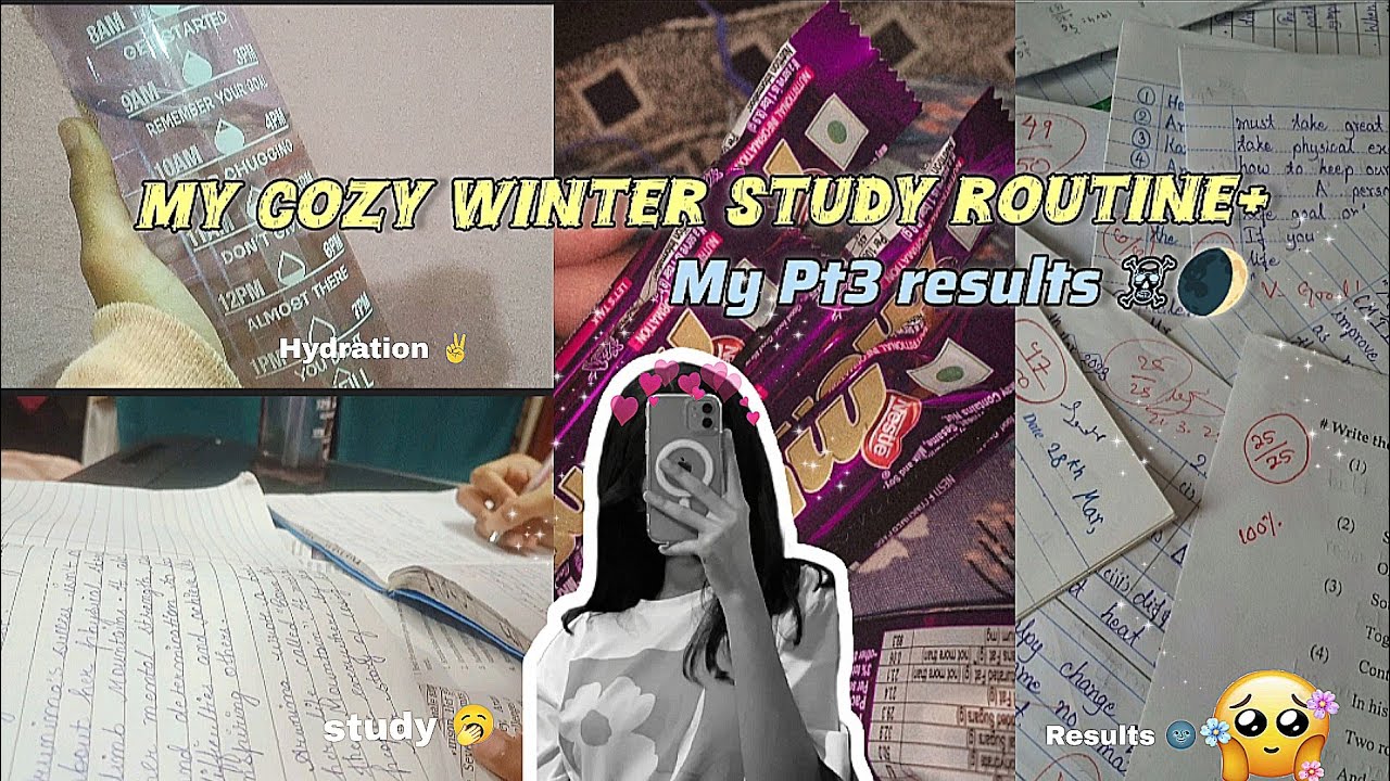 My cozy winter study routine 🌷🌚+ showing my Pt3 results ☠️✨| CBSE 7th grader|Prachi day vibes 🎀||