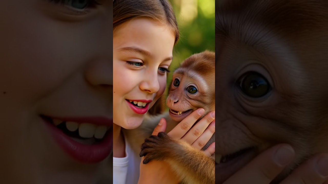 monkey and girl Love 💞💞💞