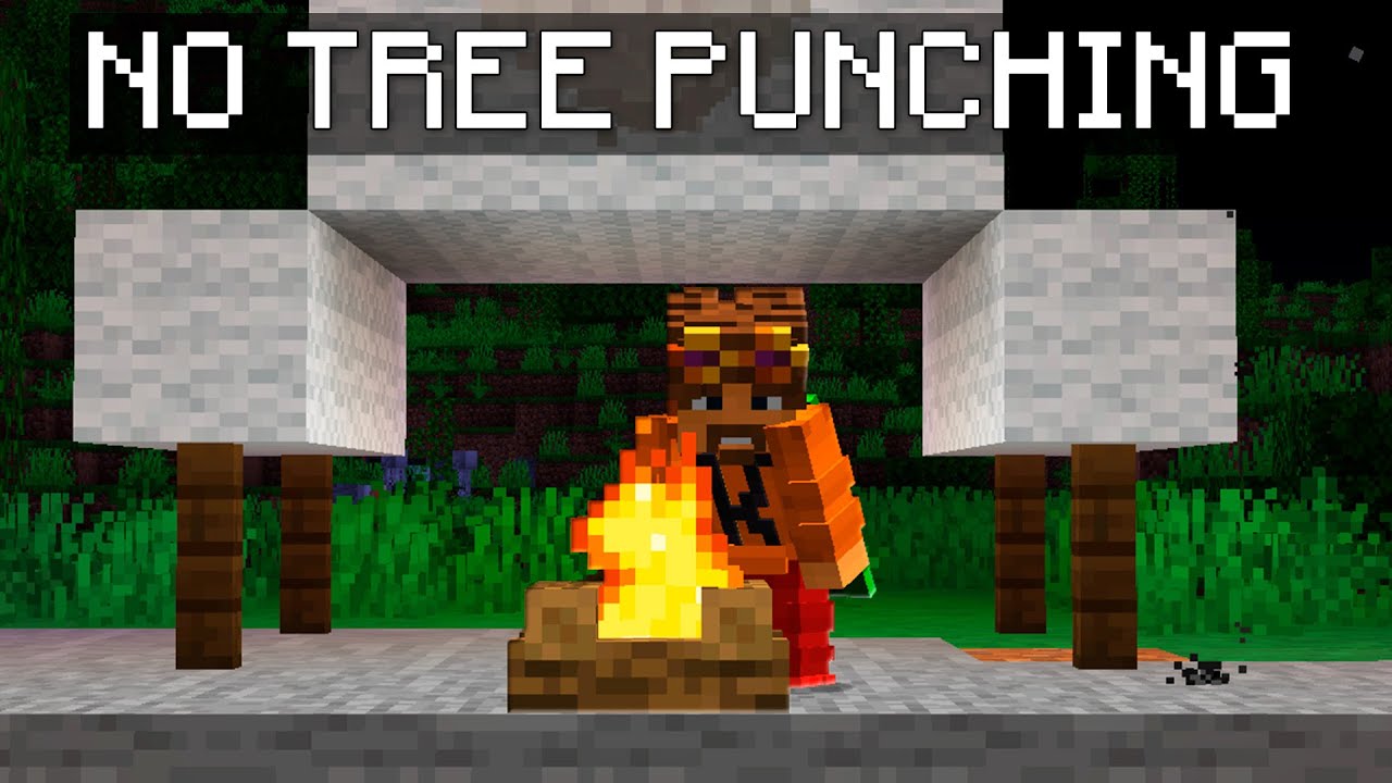 КАК ВЫЖИТЬ В СУРОВОМ МАЙНЕ - NO TREE PUNCHING 1.20.1