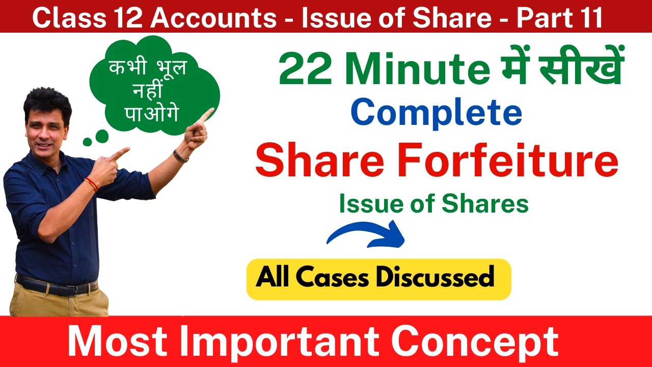 Forfeiture of shares  | Issue of Shares | Class 12 | Accounts | Company Accounts | Ch7-Part 11