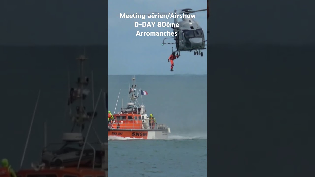 D&Eacute;MONSTRATION H&Eacute;LITREUILLAGE/H&Eacute;LICOPTER WINCHING  H160/SNSM #dday80 #airshow #meeting #helicopter