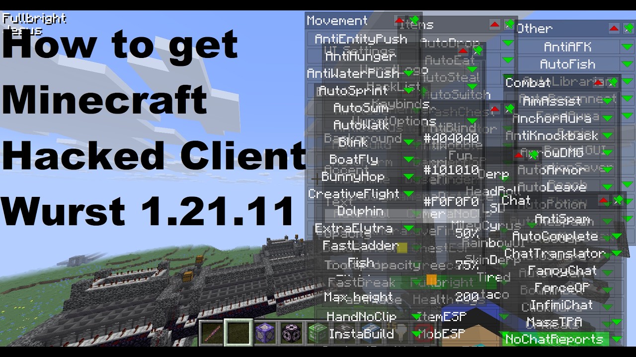 How to get Wurst Hacked Client For Minecraft 1.21.11