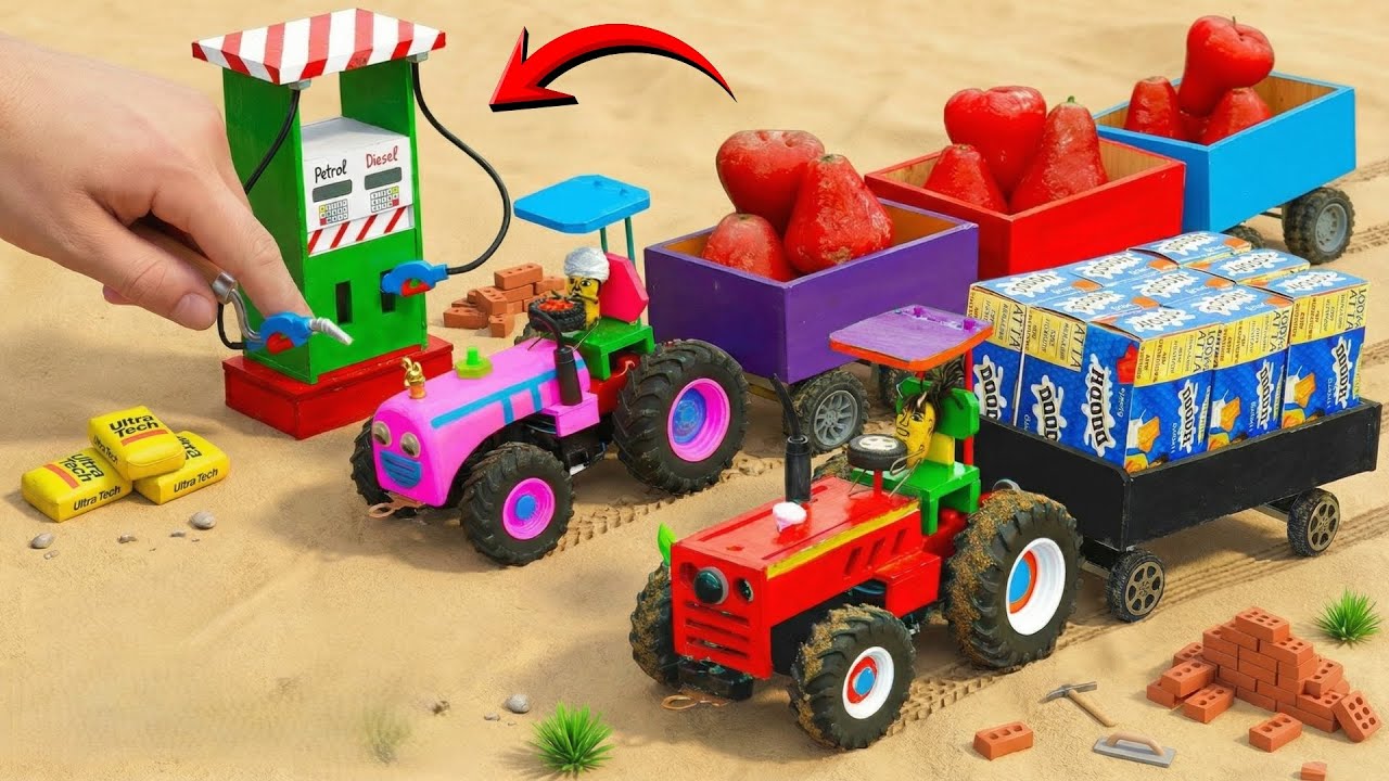 DIY Mini Tractor | Building a Convenient Fuel Station for Easy Public Access | Science Project