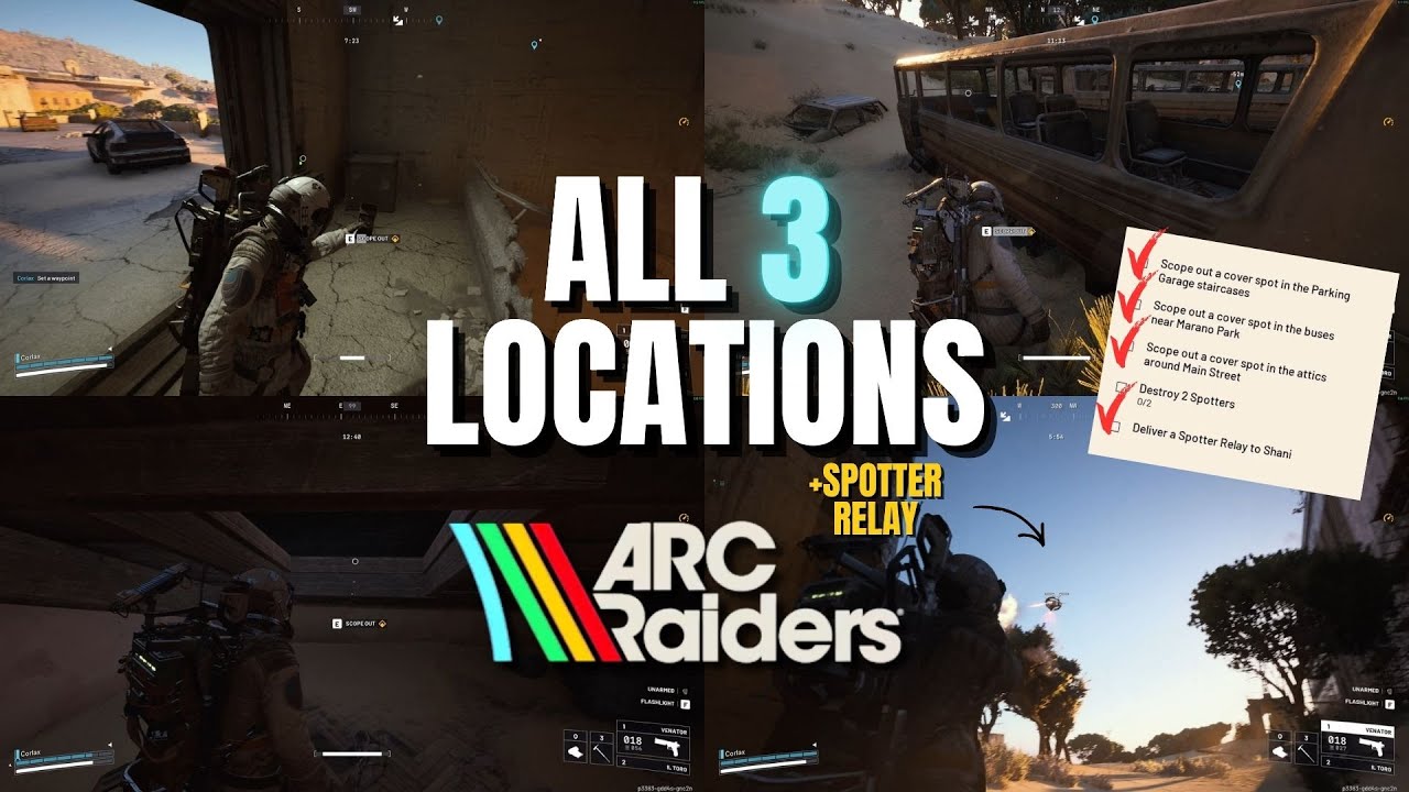 Как пройти игру Combat Recon Arc Raiders (карта: чердаки, автобусы, гараж и наблюдатель за ретран...