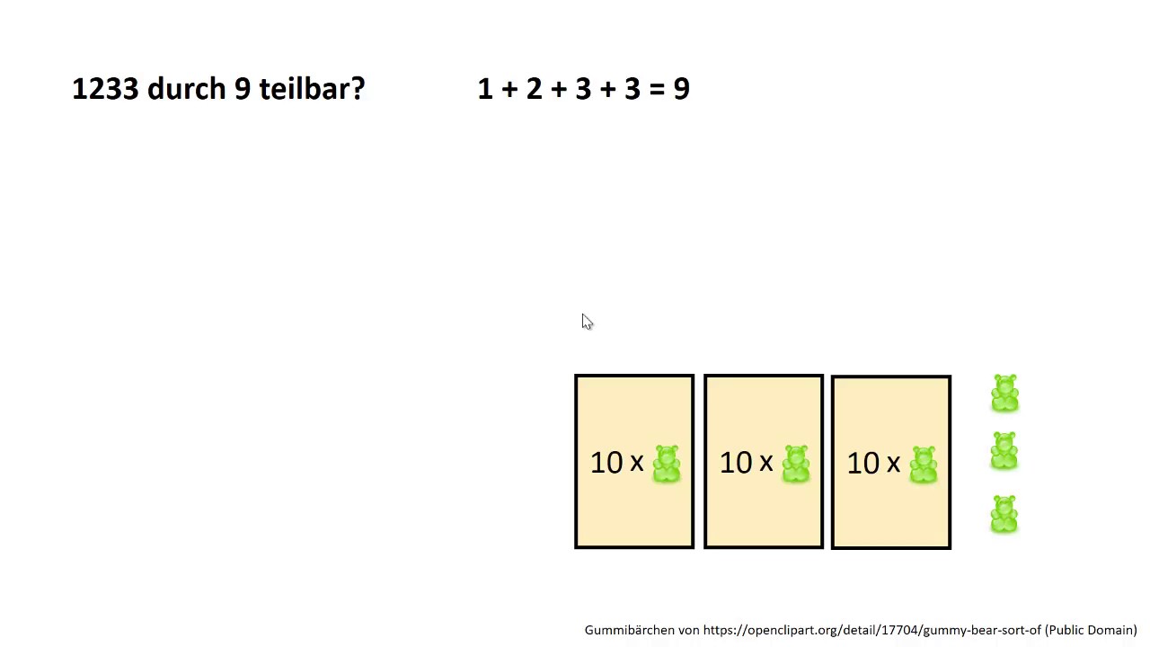 Quersummelregel: Teilbarkeit durch 9