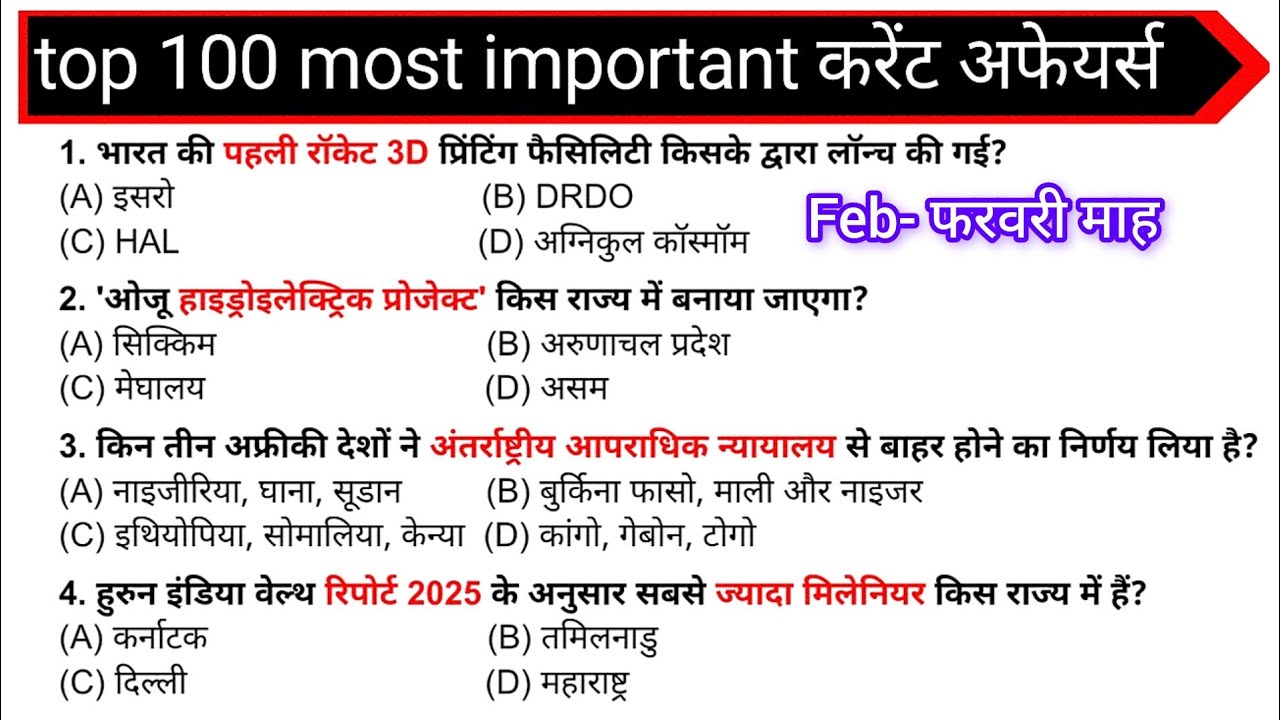 6 February 2026 Current Affairs | Current Affairs Today | Current GK SSC Railway UP dl mp bihar