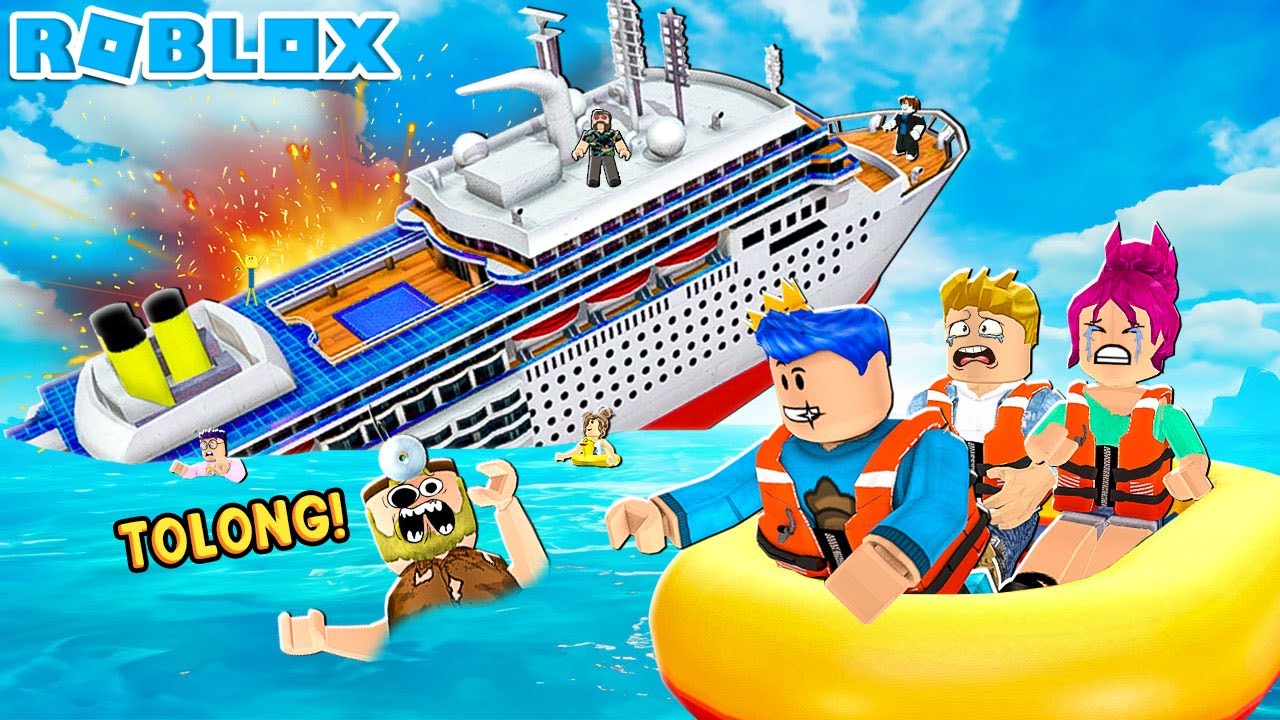LIBURAN KE THAILAND BERAKHIR TRAGIS!! KAPAL PESIAR KITA TENGGELAM DI TENGAH LAUT ROBLOX!!!