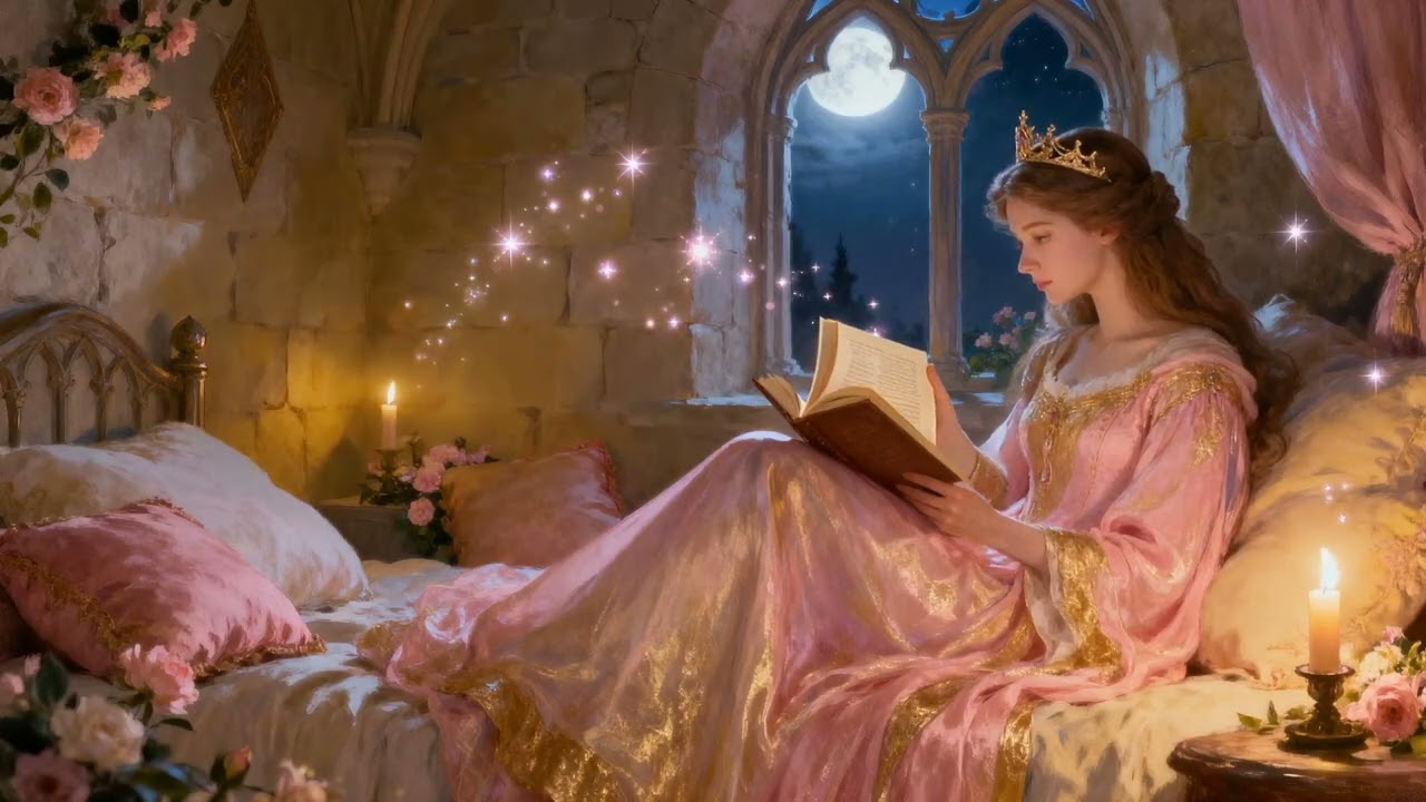 👑 Princess Reading in Her Candlelit Room 🌷📖✨ | 10-Hour Lofi Study Companion for Focus & Sleep 🕯️